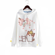 Charger l'image dans la galerie, Sweatshirt Kawaii Chat Mori Cat Blanc / S Pull Hoodies Mangas