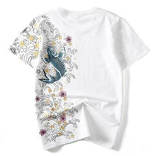 Charger l'image dans la galerie, T-shirt carpe Koi et fleurs T-shirts Kimonojaponais