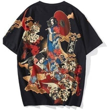 Charger l'image dans la galerie, T-shirt Gaisha avec ombrelle T-shirts Kimonojaponais