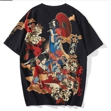 Charger l'image dans la galerie, T-shirt Gaisha avec ombrelle T-shirts Kimonojaponais