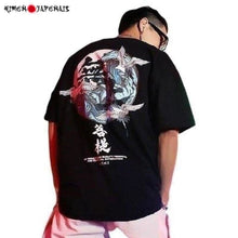 Charger l'image dans la galerie, T-shirt Grues en mer avec design hip-hop, impression 3D, confort doux, inspiré par la mer agitée du Japon.