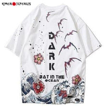Charger l'image dans la galerie, T-shirt Japonais Chauves-souris en mer T-shirts Kimonojaponais