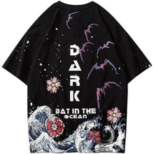 Charger l'image dans la galerie, T-shirt Japonais Chauves-souris en mer T-shirts Kimonojaponais