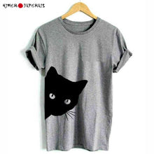 Charger l'image dans la galerie, T-shirt Japonais Kawaii impression chat curieux HARAJAKU STYLE - Kimono Japonais