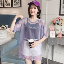 Charger l'image dans la galerie, T-shirt Japonais Kawaii transparent violet Harajuku style - Kimono Japonais