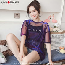 Charger l'image dans la galerie, T-shirt Japonais Kawaii transparent violet Harajuku style - Kimono Japonais