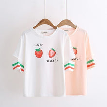 Charger l'image dans la galerie, T-shirt Kawaii Fraises - Kimono Japonais