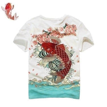 Charger l'image dans la galerie, T-shirt Sakura koï T-shirts Kimonojaponais Blanc M