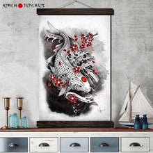 Charger l'image dans la galerie, Tableau Japonais Carpe et Sakura - Kimono Japonais