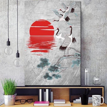 Charger l'image dans la galerie, Tableau Japonais envol des grues - Kimono Japonais