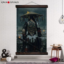 Charger l'image dans la galerie, Tableau japonais Guerrière Japonaise rurale - Kimono Japonais