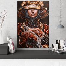 Charger l'image dans la galerie, Tableau Japonais Samouraï Et Faucon Taka 40X60Cm Sans Support Tableaux Japonais