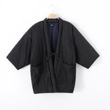 Charger l&#39;image dans la galerie, Vintage Men Solid Kimono Haori Coat Winter Thick Cotton-Padded Kimonos Robe Jacket Japan Samurai

