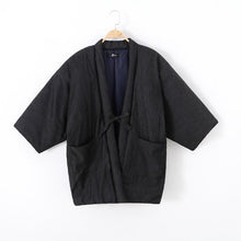 Charger l'image dans la galerie, Vintage Men Solid Kimono Haori Coat Winter Thick Cotton-Padded Kimonos Robe Jacket Japan Samurai