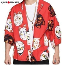 Charger l'image dans la galerie, Veste Kimono Bakeneko Kimono Cardigan Haori mixte Kimonojaponais