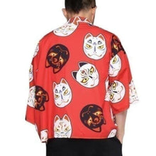 Charger l'image dans la galerie, Veste Kimono Bakeneko Kimono Cardigan Haori mixte Kimonojaponais