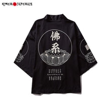 Charger l'image dans la galerie, Veste Kimono Black Samurai Kimono Cardigan Haori mixte Kimonojaponais
