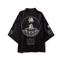 Charger l'image dans la galerie, Veste Kimono Black Samurai Kimono Cardigan Haori mixte Kimonojaponais L