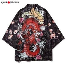 Charger l'image dans la galerie, Veste Kimono Dragon au jardin Kimono Cardigan Haori mixte Kimonojaponais