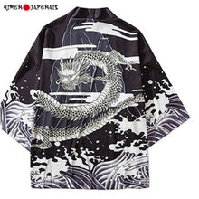 Charger l'image dans la galerie, Veste Kimono Dragon des mers Kimono Cardigan Haori mixte Kimonojaponais