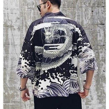 Charger l'image dans la galerie, Veste Kimono Dragon des mers Kimono Cardigan Haori mixte Kimonojaponais