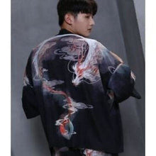 Charger l'image dans la galerie, Veste Kimono ´Dragon du lac´ Kimono Cardigan Haori mixte Kimonojaponais