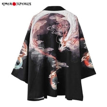 Charger l'image dans la galerie, Veste Kimono ´Dragon du lac´ Kimono Cardigan Haori mixte Kimonojaponais
