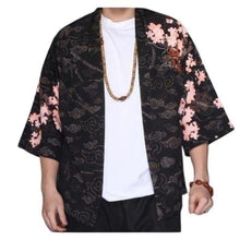 Charger l'image dans la galerie, Veste Kimono Dragon rouge Kimono Cardigan Haori mixte Kimonojaponais