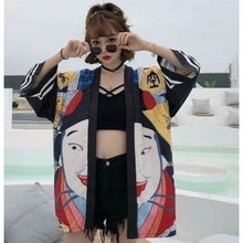 Charger l'image dans la galerie, Veste Kimono Femme Akako Kimono Cardigan Haori mixte Kimonojaponais