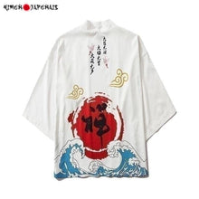 Charger l'image dans la galerie, Veste Kimono Femme Blue waves Kimono Cardigan Haori mixte Kimonojaponais XXL