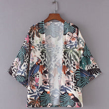 Charger l'image dans la galerie, Veste Kimono Femme Fleurs Tropicales Xl Kimonos Cardigan Street Mixte