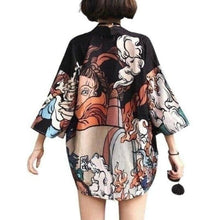 Charger l'image dans la galerie, Veste Kimono Femme Gaku au design manga unique, parfaite pour un look streetwear moderne et décontracté.