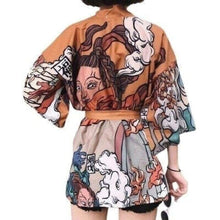 Charger l'image dans la galerie, Veste Kimono Femme Gaku au design unique, parfaite pour un look streetwear moderne et décontracté.