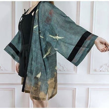 Charger l'image dans la galerie, Veste Kimono Femme Kanji Kimono Cardigan Haori mixte Kimonojaponais