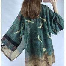 Charger l'image dans la galerie, Veste Kimono Femme Kanji Kimono Cardigan Haori mixte Kimonojaponais