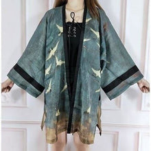 Charger l'image dans la galerie, Veste Kimono Femme Kanji Kimono Cardigan Haori mixte Kimonojaponais