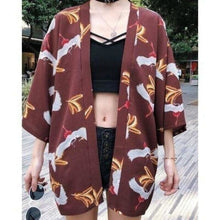 Charger l'image dans la galerie, Veste Kimono Femme Meiji Kimono Cardigan Haori mixte Kimonojaponais