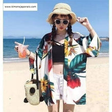 Charger l'image dans la galerie, Veste Kimono Femme Playa Kimono Cardigan Haori mixte Kimonojaponais