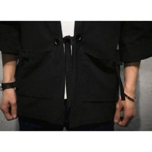 Charger l'image dans la galerie, Veste Kimono Homme Noire Kimonos Cardigan Street mixte Kimono Japonais