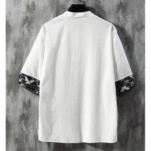 Charger l'image dans la galerie, Veste Kimono Kanpanyu avec broderies de grues japonaises, élégance unique pour un style mêlant tradition et modernité.