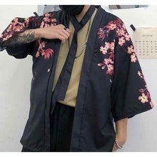 Charger l'image dans la galerie, Veste Kimono Koi & Fleurs Kimono Cardigan Haori mixte Kimonojaponais