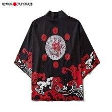 Charger l'image dans la galerie, Veste Kimono Red waves Kimono Cardigan Haori mixte Kimonojaponais XXL