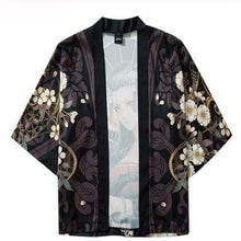 Charger l'image dans la galerie, Veste Kimono Santa Geisha, un cardigan élégant inspiré des Geisha, parfait pour un style urbain chic.