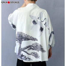 Charger l'image dans la galerie, Veste Kimono Shizen avec motifs japonais, parfaite pour une touche traditionnelle et élégante. Disponible chez Kimonojaponais.