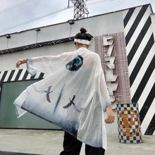 Charger l'image dans la galerie, Veste Kimono Tori Kimono Cardigan Haori mixte Kimonojaponais Blanc