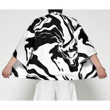 Charger l'image dans la galerie, Veste Kimono Vagues blanches Kimono Cardigan Haori mixte Kimonojaponais XXS