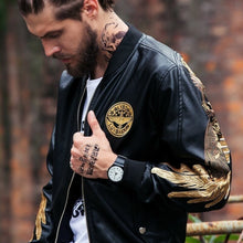 Charger l'image dans la galerie, VESTE SUKAJAN CUIR AILES ANGEL DORÉE NOIR - Kimono Japonais