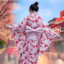 Charger l'image dans la galerie, Yukata Femme Fleurs Sakura - Kimono Japonais