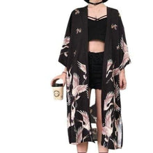 Charger l'image dans la galerie, Yukata Grues du Japon Yukata Femme Kimonojaponais