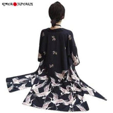 Charger l'image dans la galerie, Yukata Grues du Japon Yukata Femme Kimonojaponais